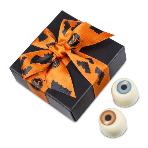 dárek na halloween, halloweenské dárky, čokoládové oči, oči z čokolády, strašidelné dárky