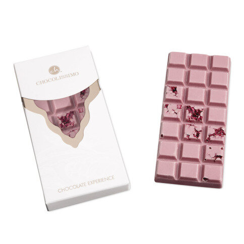 ruby chocolate, řůžová čokoláda, luxusní růžová čokoláda exkluzivní dárek, rubínová čokoláda