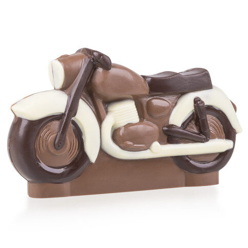 Čokoládová motorka, motorka z čokolády, dárek pro motorkáře, motocykl z čokolády, krabička s gravírováním