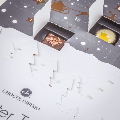 adventní kalendáře, čokoládové adventní kalendáře, adventní kalendář s pralinakama, pralinkový adventní kalendář, vánoční adventní kalendář