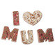 Nápis z mléčné čokolády: I Love Mum