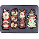 Vánoční sada figurek i čokoládových lahůdek v kovové krabičce